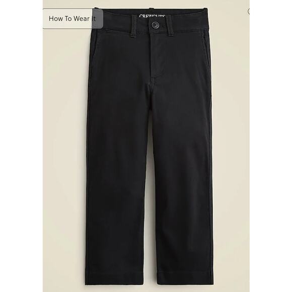 NWT J. Crew Kids' Classic-Fit Stretch Chino Pant Black 10 - Picture 1 of 7